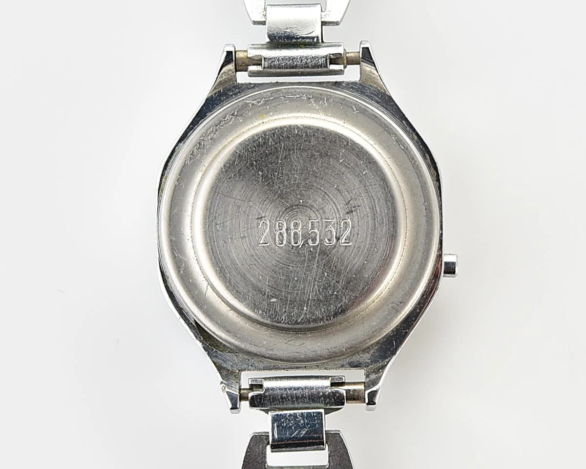 Digital vintage USSR wristwatch Electronika with stainless steel bracelet for ladies