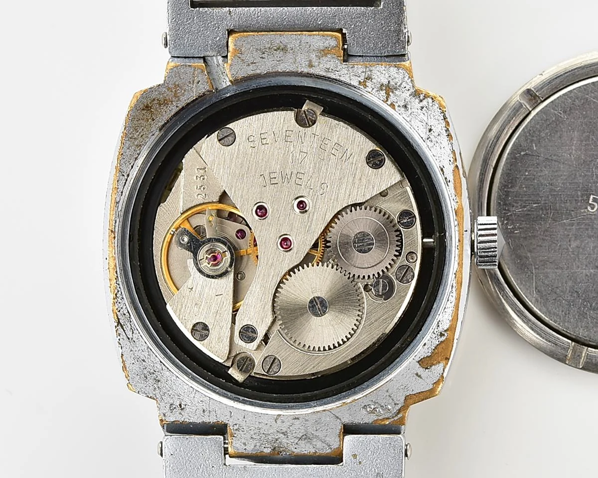 Soviet Poljot vintage mechanical wristwatch with beautiful textured dial