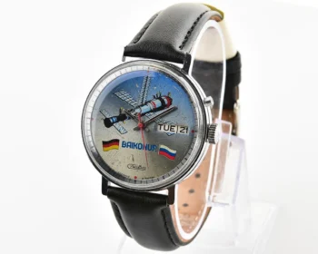 Slava Baikonur mechanical self-winding movement watch with Mir space station
