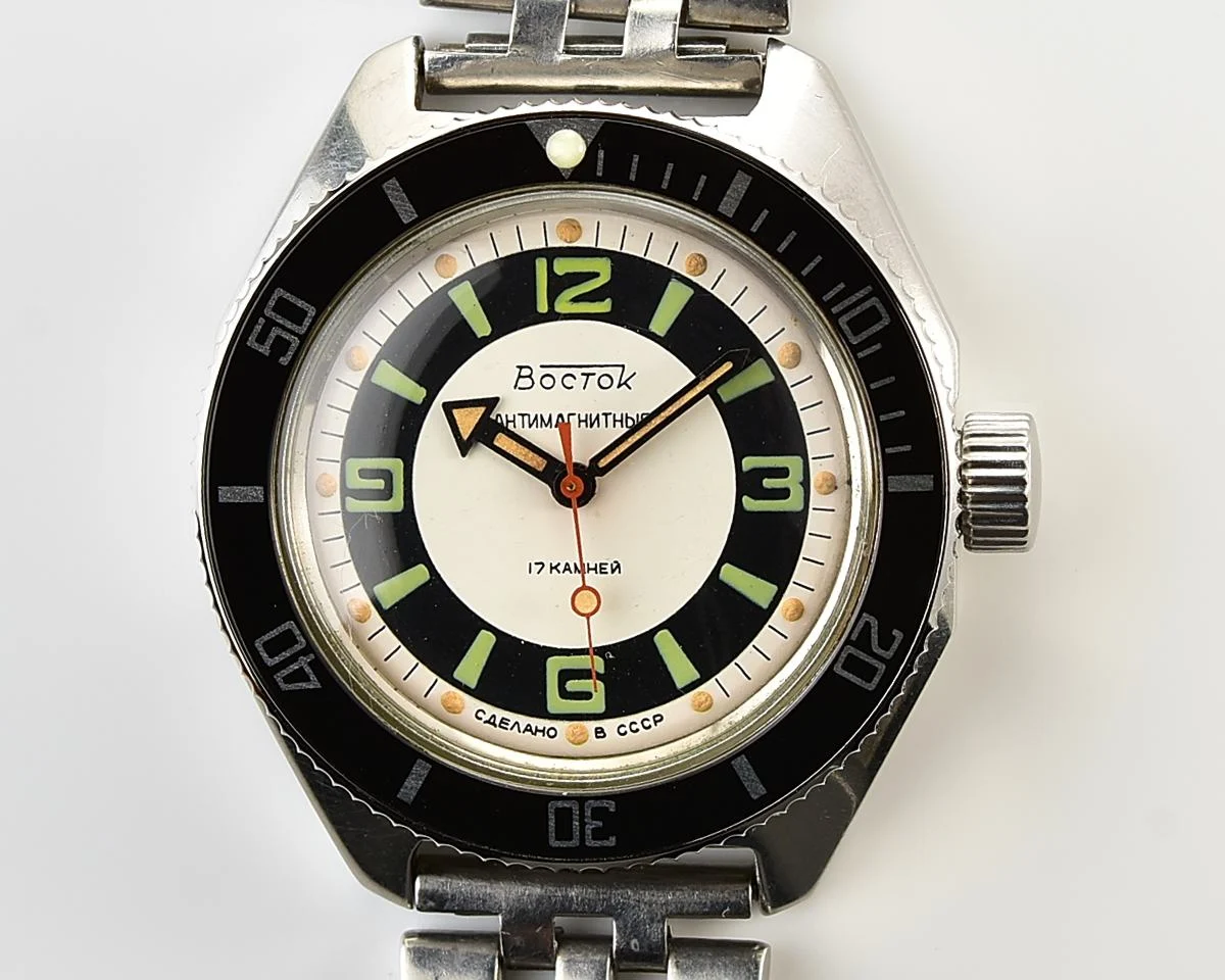 Vostok Amphibia mechanical watch with black bezel!