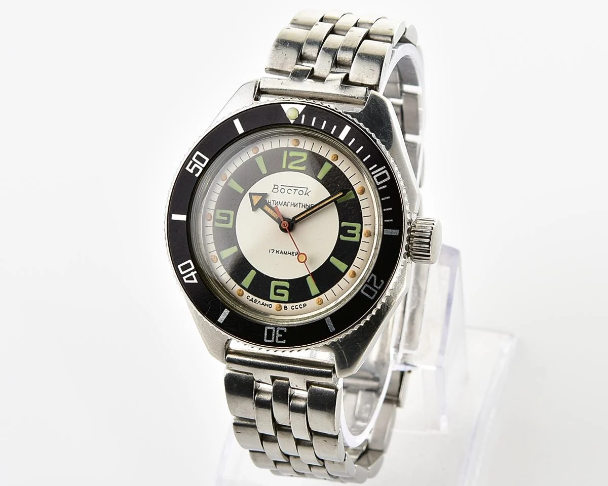 Vostok Amphibia mechanical watch with black bezel!