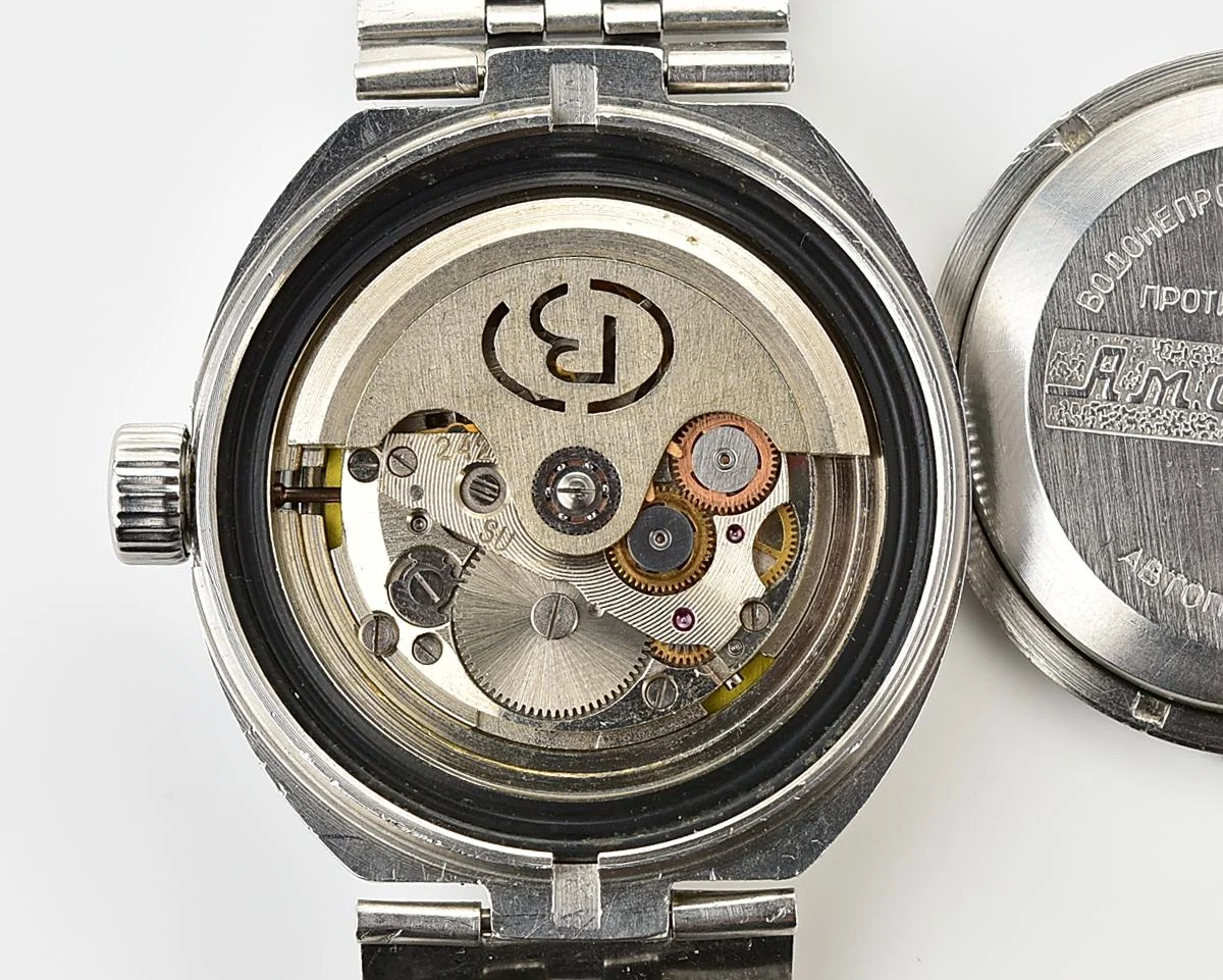 Vostok Amphibia Diver wristwatch (Scuba Dude), with vintage stainless steel bracelet