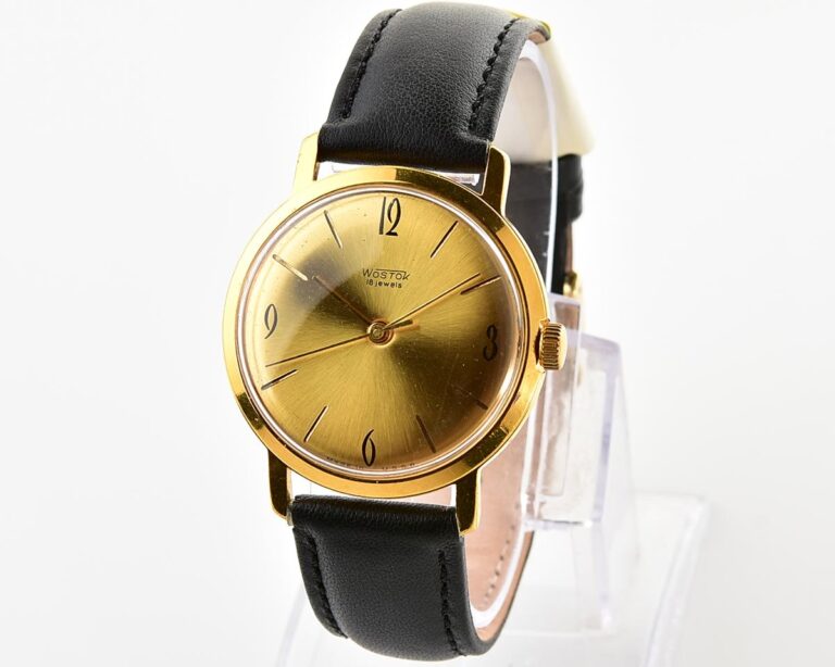 Soviet Wostok (Vostok) gold-plated vintage mechanical wristwatch