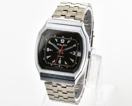 Soviet POLJOT mechanical wrist watch with stainless steel bracelet