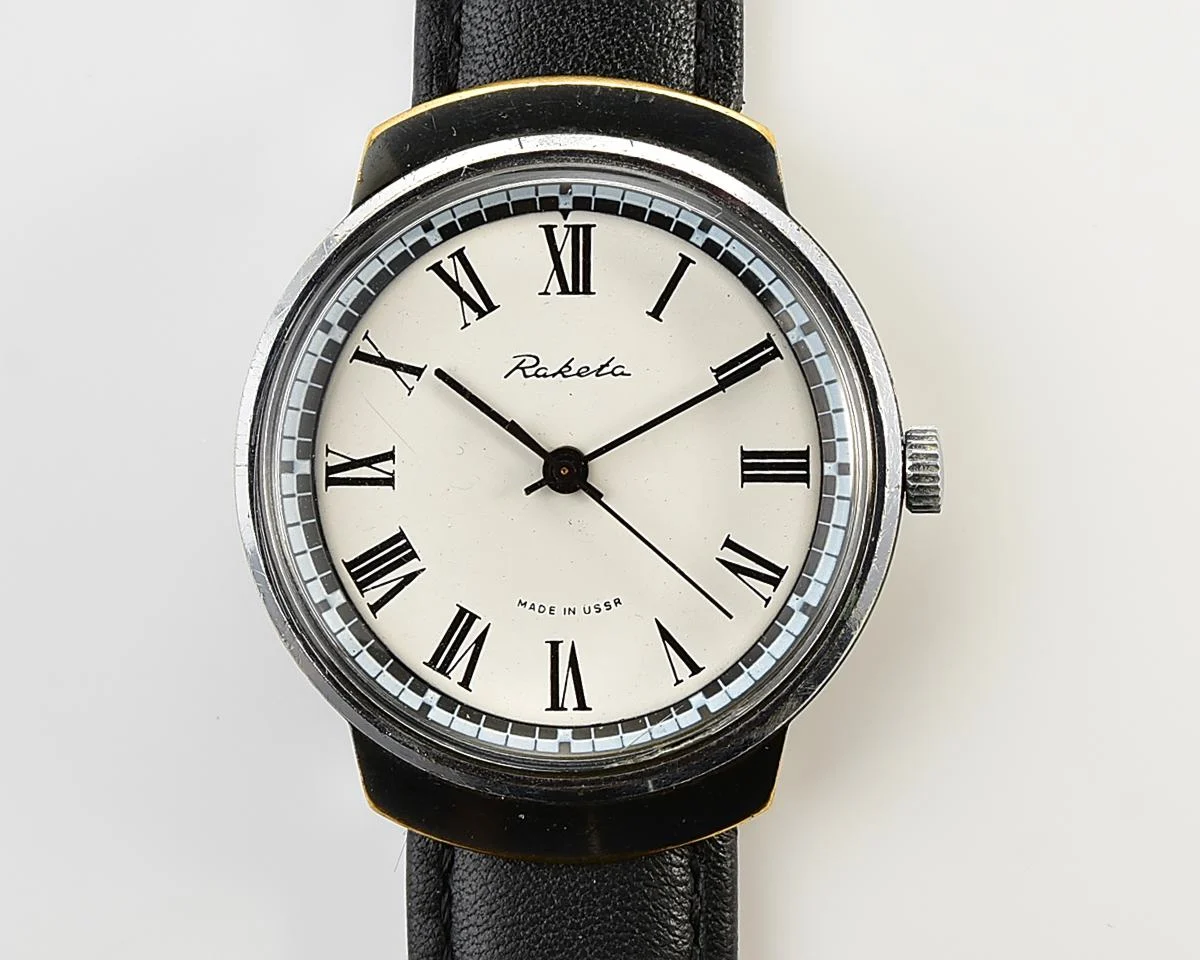 Soviet Raketa vintage mechanical watch with roman numerals