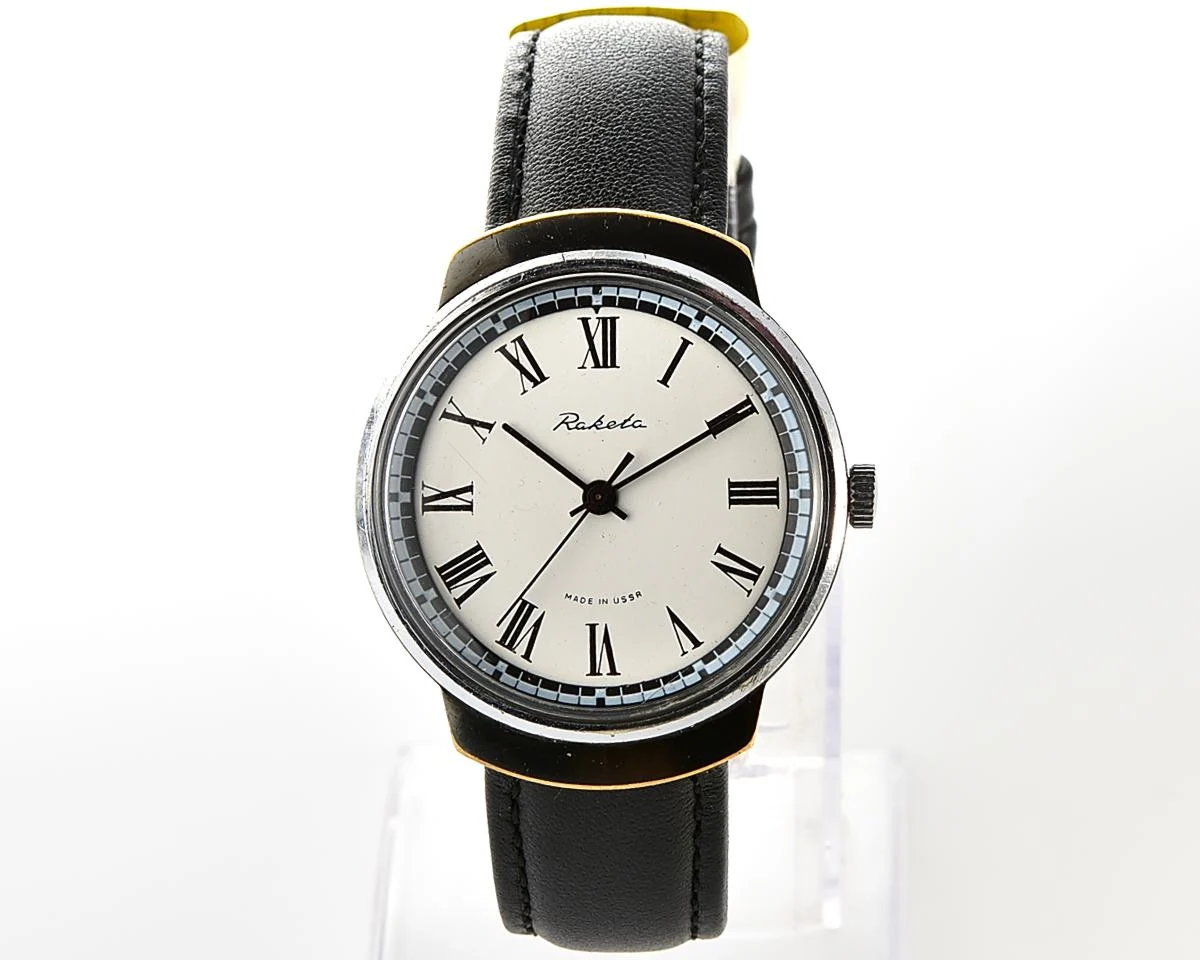 Soviet Raketa vintage mechanical watch with roman numerals