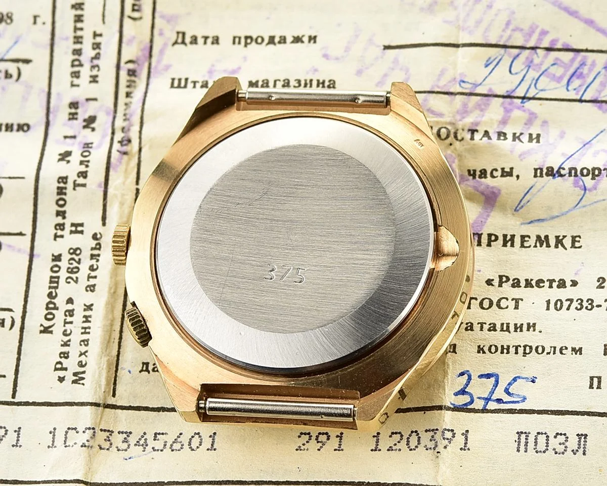 TIME CAPSULE: Vintage Soviet Raketa gold-plated perpetual calendar watch – New Old Stock (NOS)!