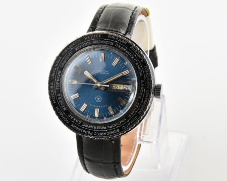 Excellent mechanical RAKETA Goroda(Cities) world time soviet watch