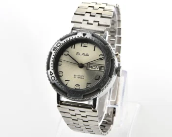 Slava Soviet mechanical vintage watch with automatic self-winding movement