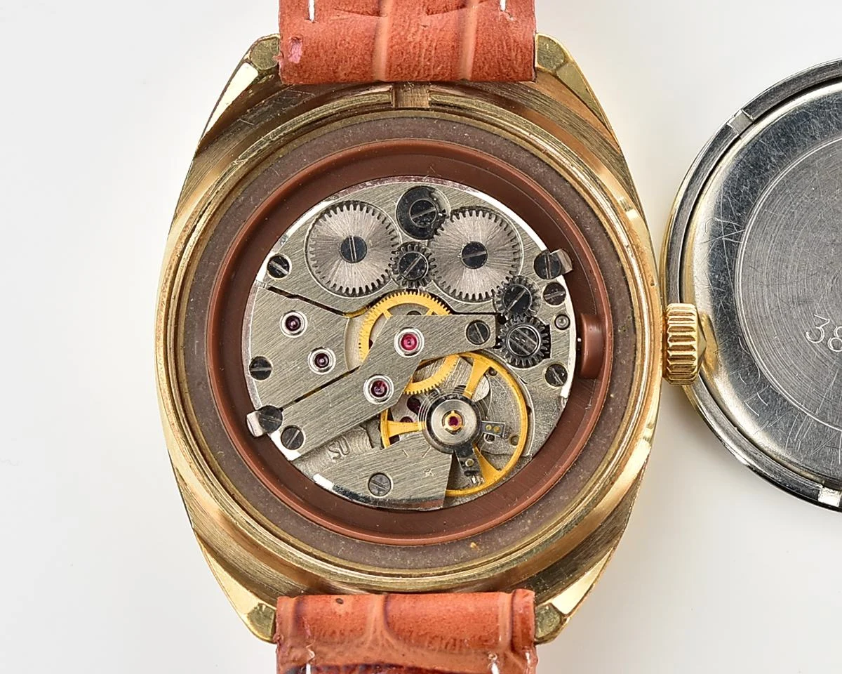 Slava Soviet gold-plated mechanical vintage watch