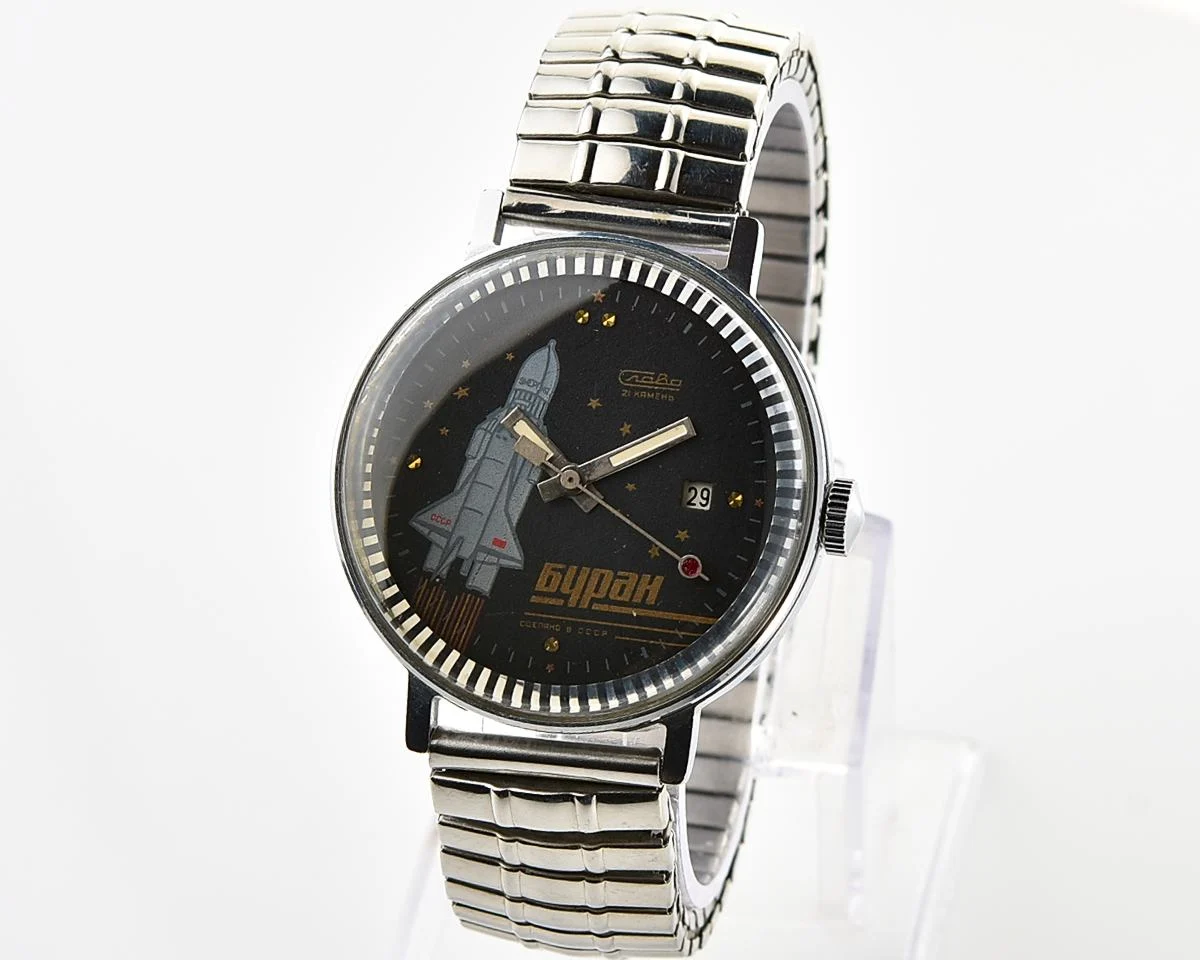 Excellent Slava Buran automatic self-winding mechanical watch – relic of Soviet space exploration era!