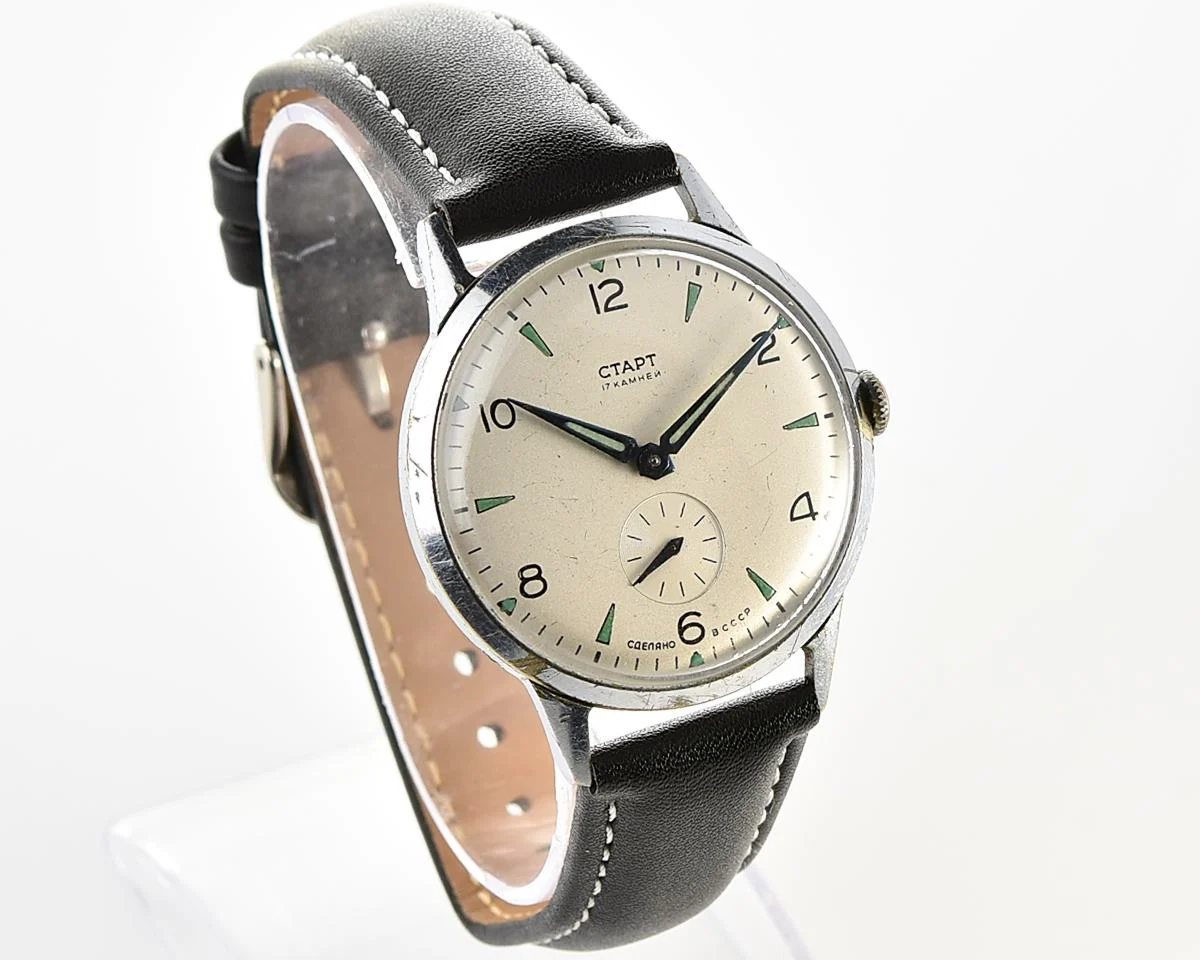 Rare! Start vintage classical mechanical Soviet watch, 3rd quarter of 1957