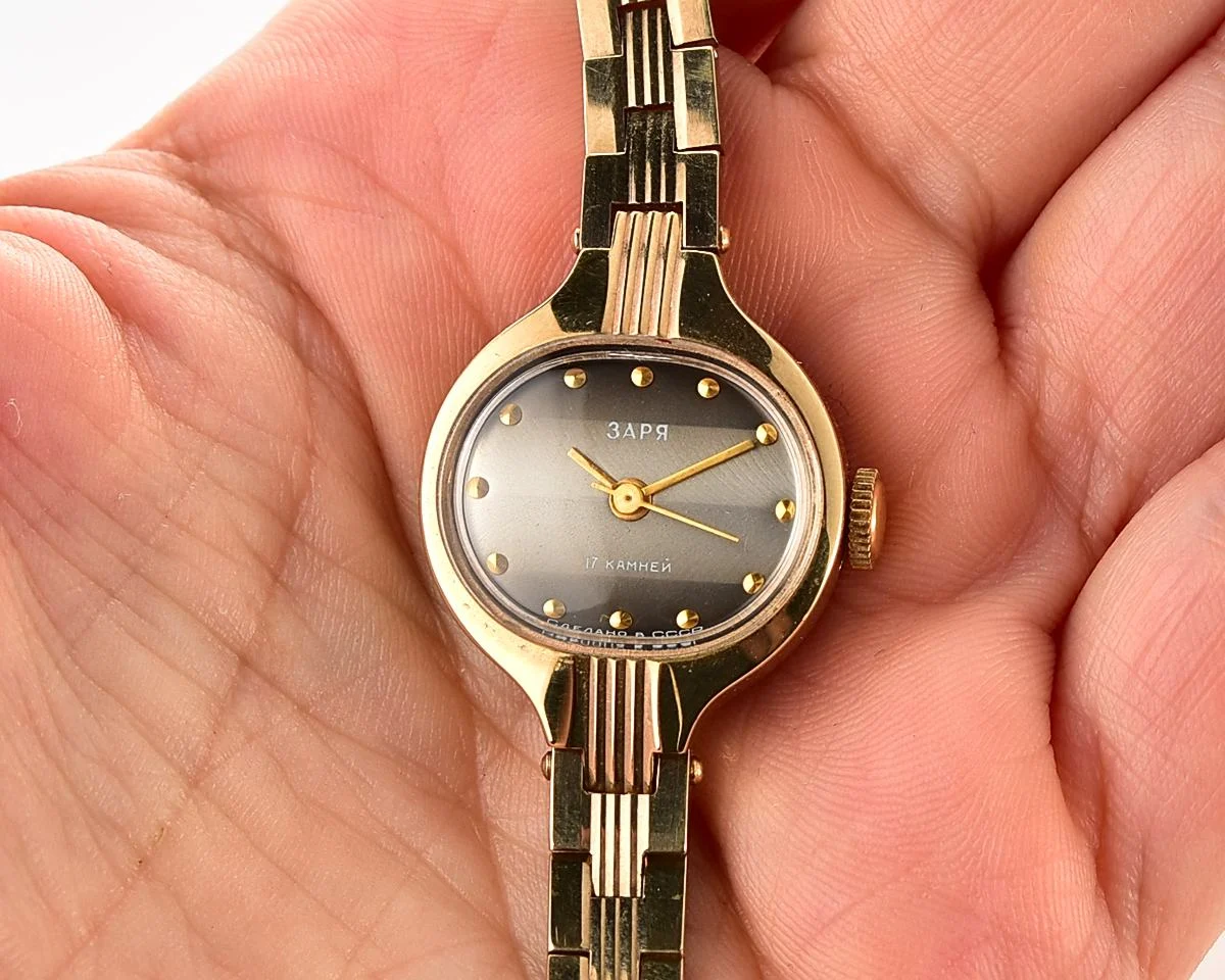 TIME CAPSULE: Zaria Soviet gold-plated mechanical watch for ladies – New Old Stock (NOS)!