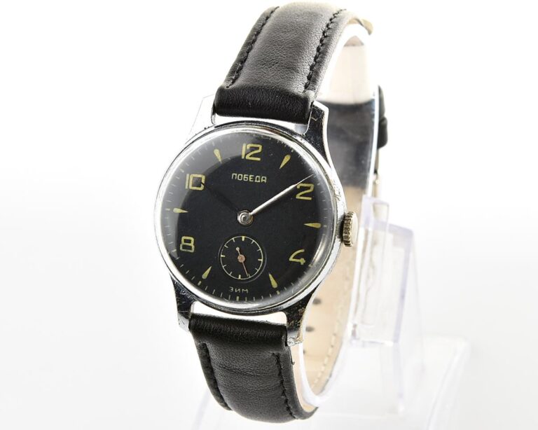 Excellent vintage soviet mechanical watch POBEDA, ZiM 3rd quarter of 1956!