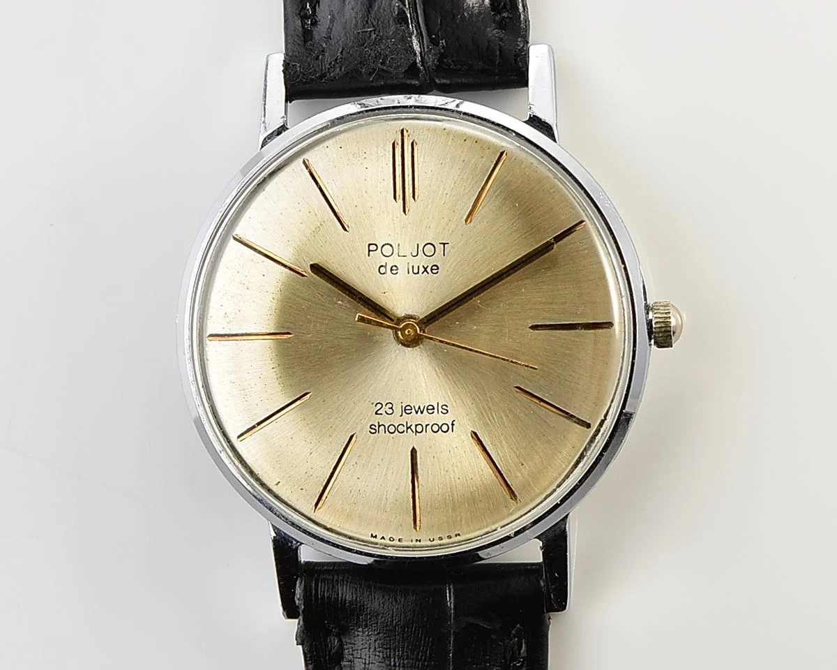 Beautiful Poljot De Luxe watch with vintage Soviet mechanical 2209 movement