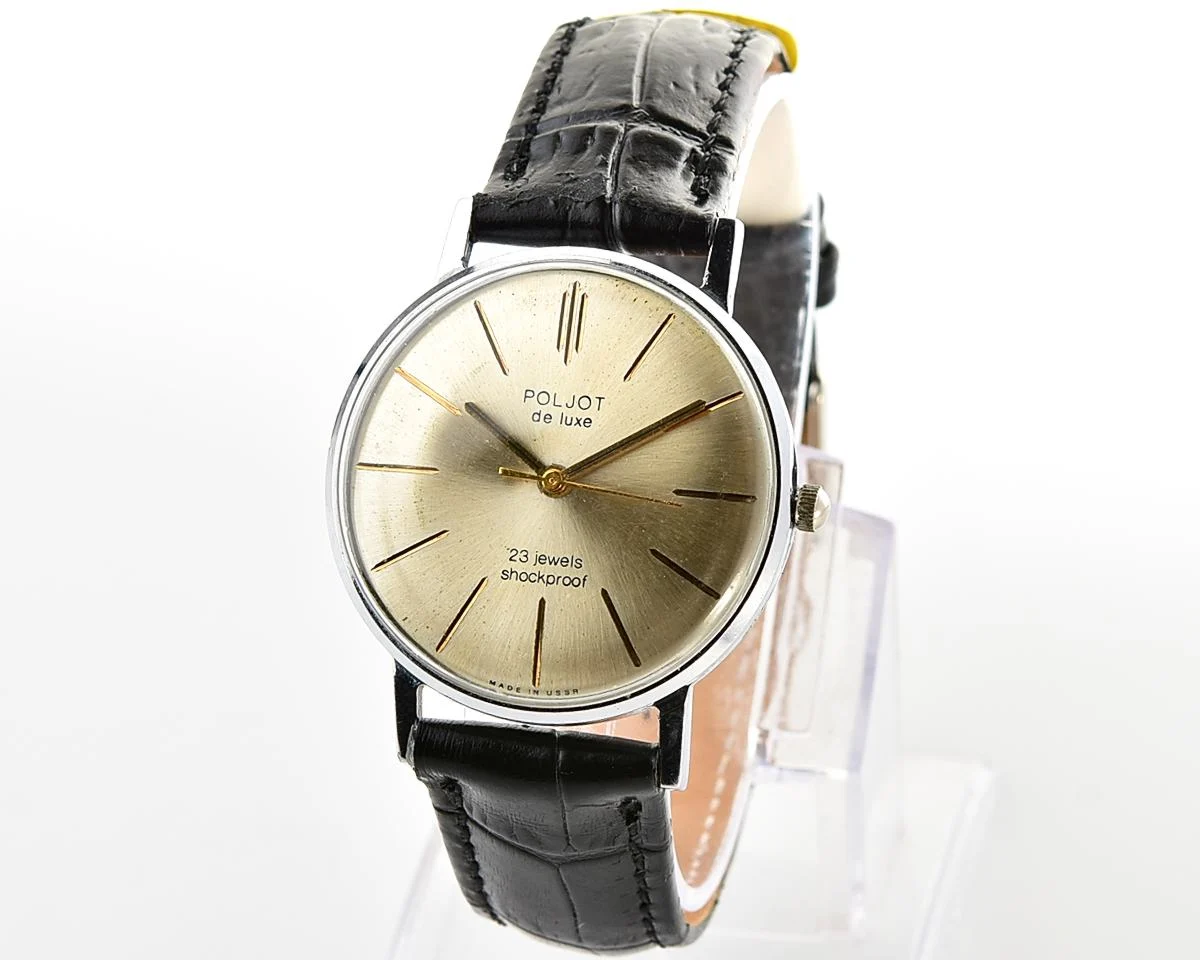 Beautiful Poljot De Luxe watch with vintage Soviet mechanical 2209 movement