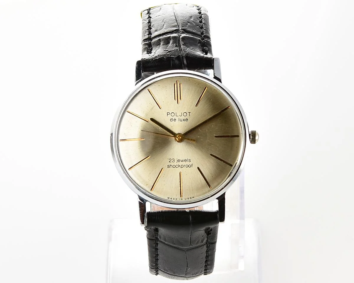 Beautiful Poljot De Luxe watch with vintage Soviet mechanical 2209 movement