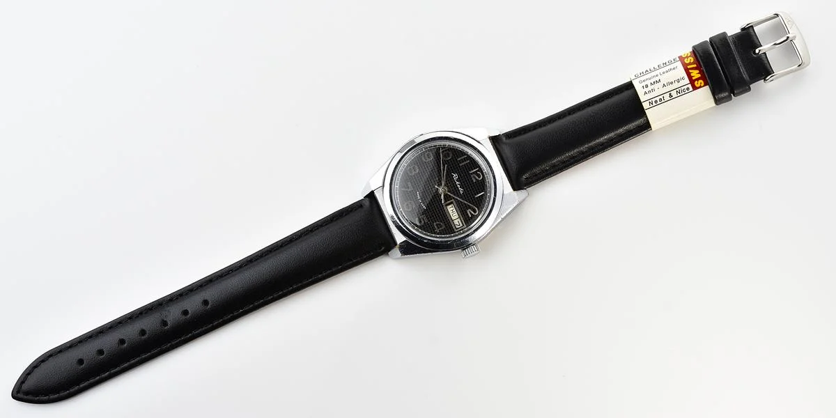 Raketa vintage mechanical wrist watch with double calendar