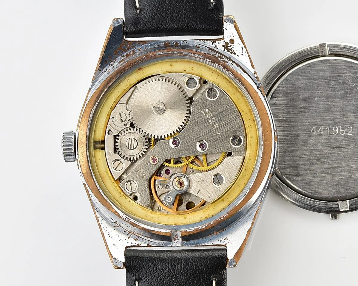 Raketa vintage mechanical wrist watch with double calendar