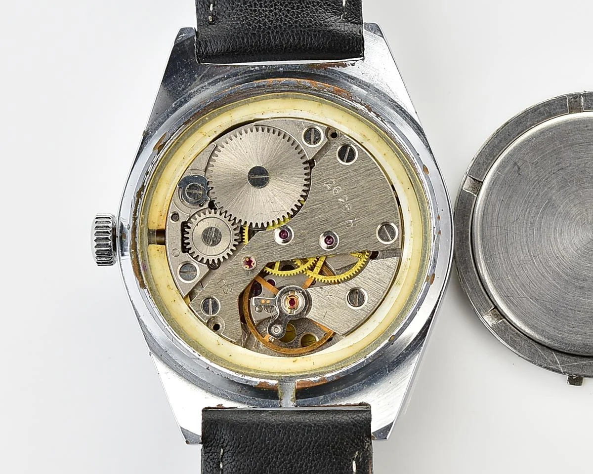 Raketa vintage mechanical wrist watch with double calendar