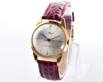 Excellent vintage Soviet Mir gold-plated mechanical watch