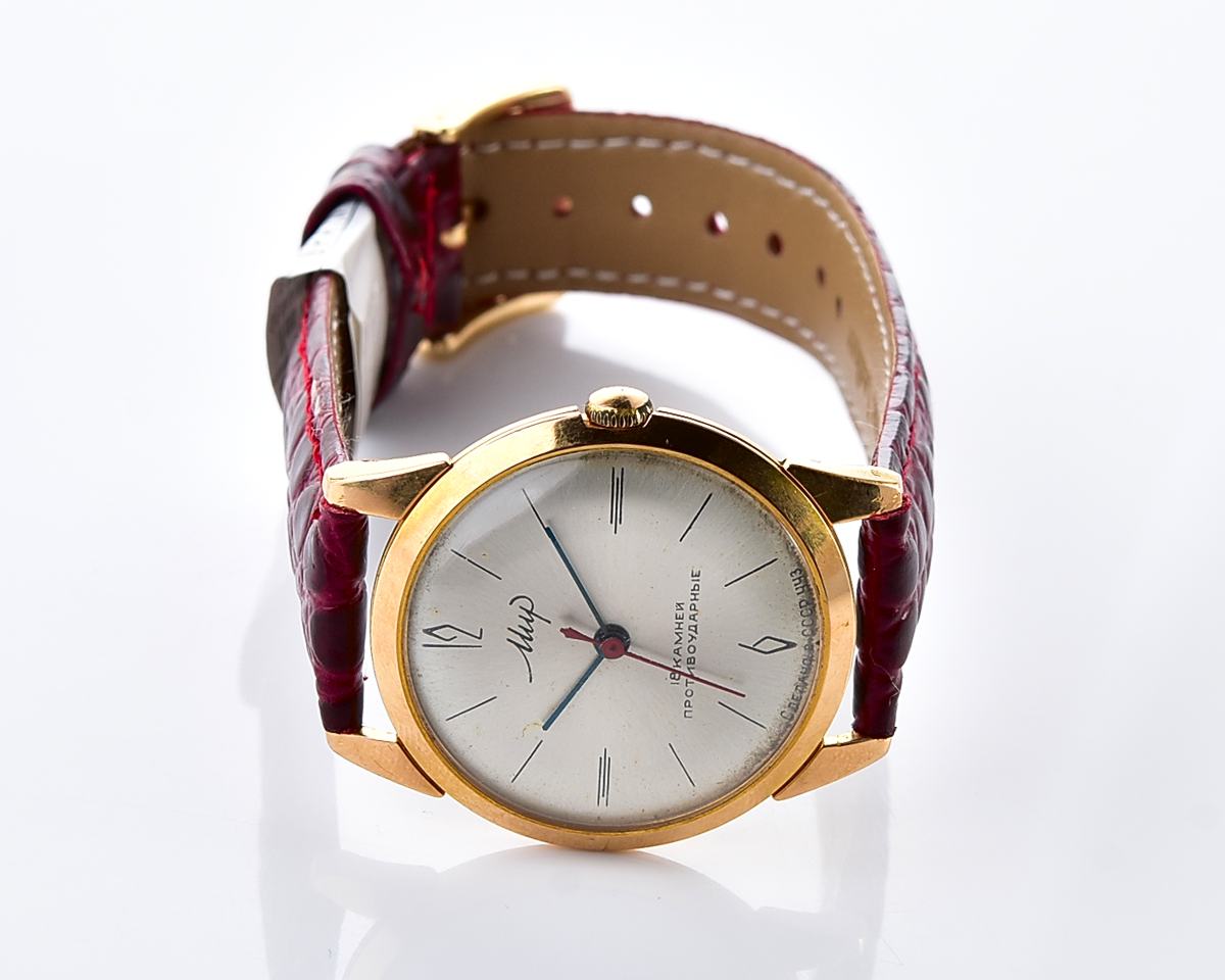 Excellent vintage soviet MIR gold-plated mechanical watch