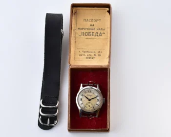 Vintage Soviet mechanical watch Pobeda, with box and passport