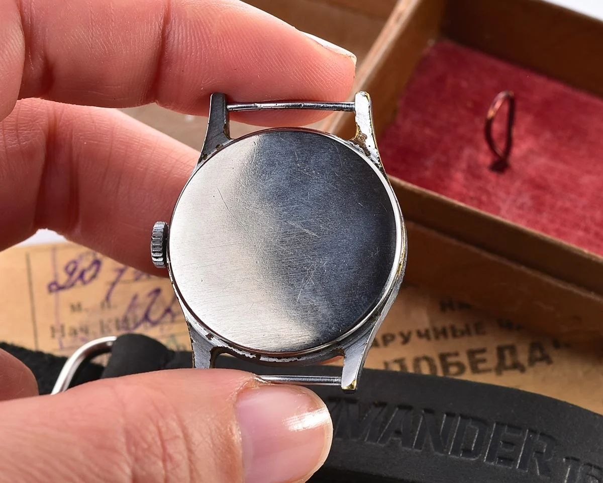 Vintage Soviet mechanical watch Pobeda, with box and passport