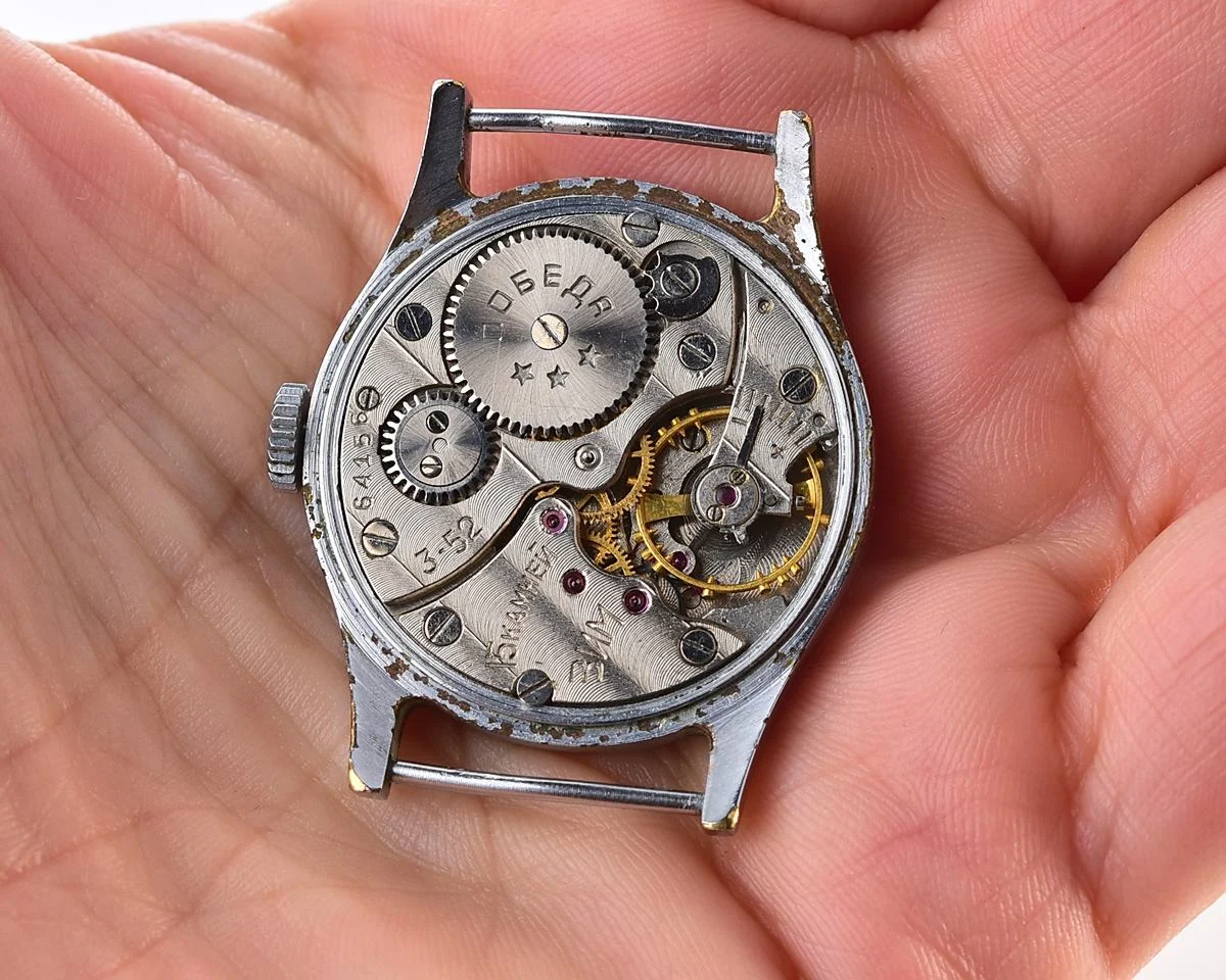 Vintage Soviet mechanical watch Pobeda, with box and passport