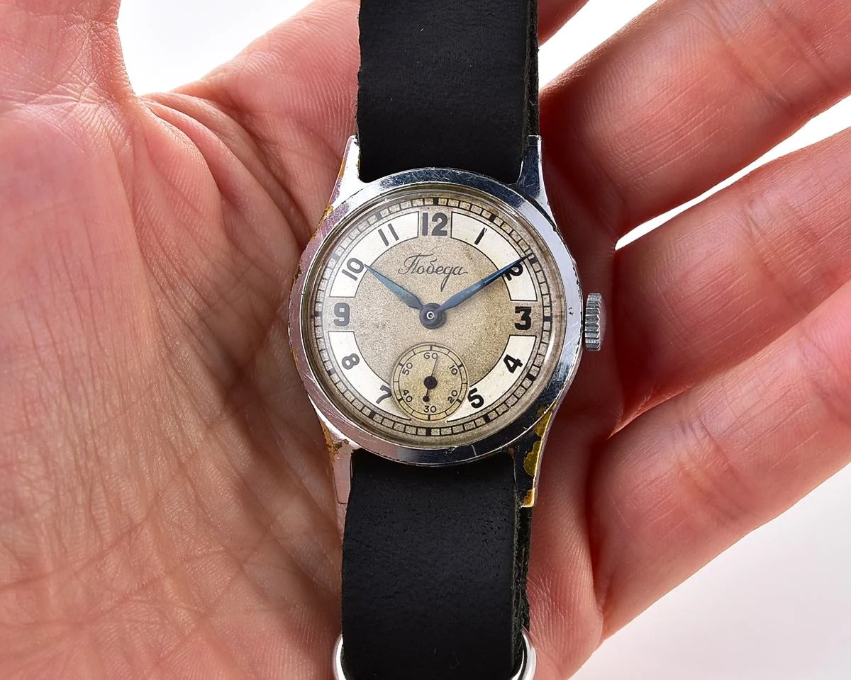 Vintage Soviet mechanical watch Pobeda, with box and passport