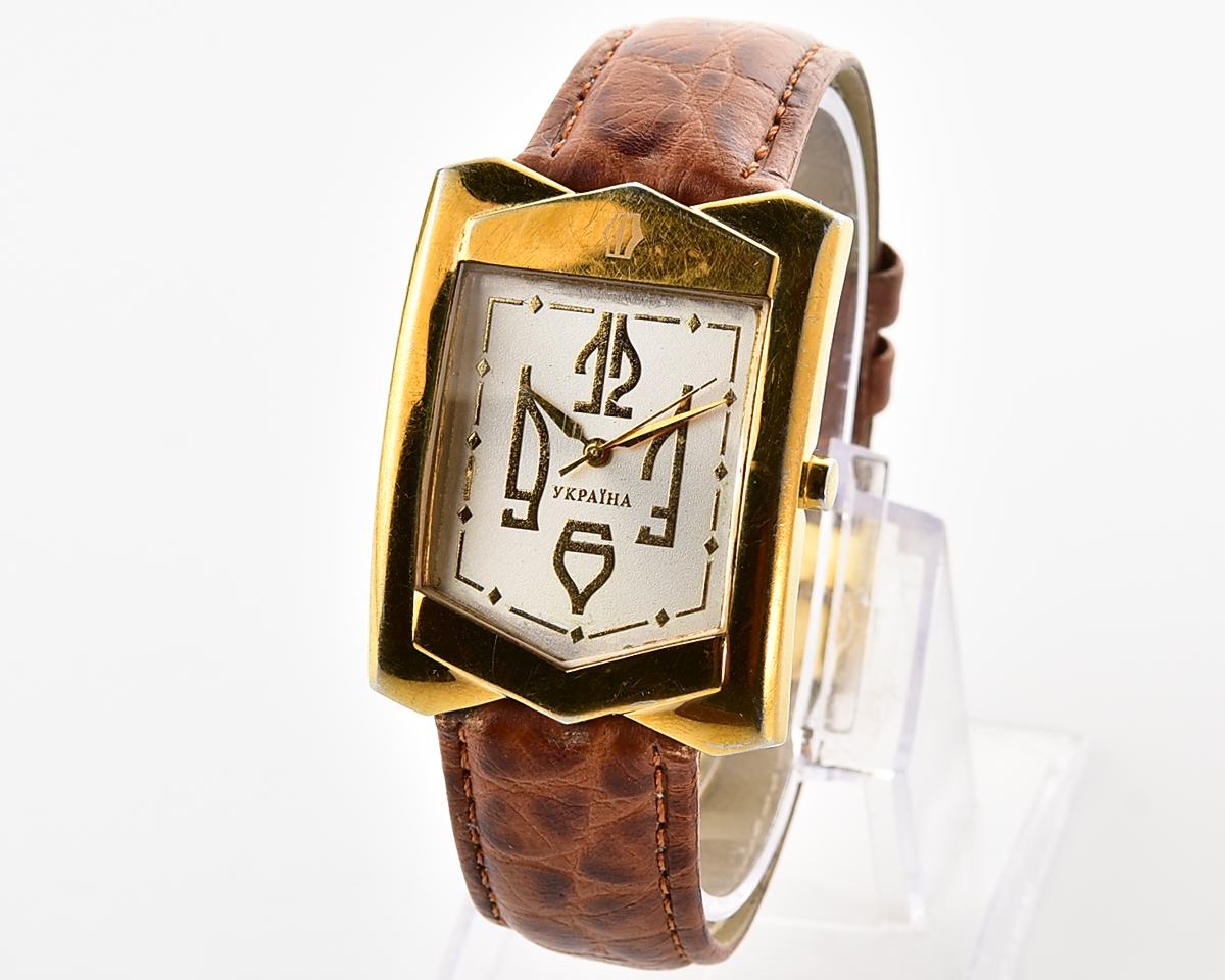 Ukrainian made Kleynod gold-plated watch dedicated to the 15th anniversary of Ukraine's independence