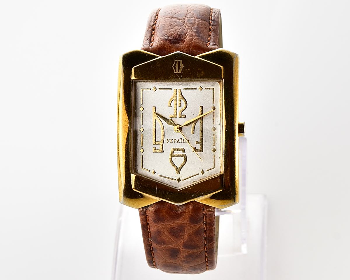 Ukrainian made Kleynod gold-plated watch dedicated to the 15th anniversary of Ukraine's independence