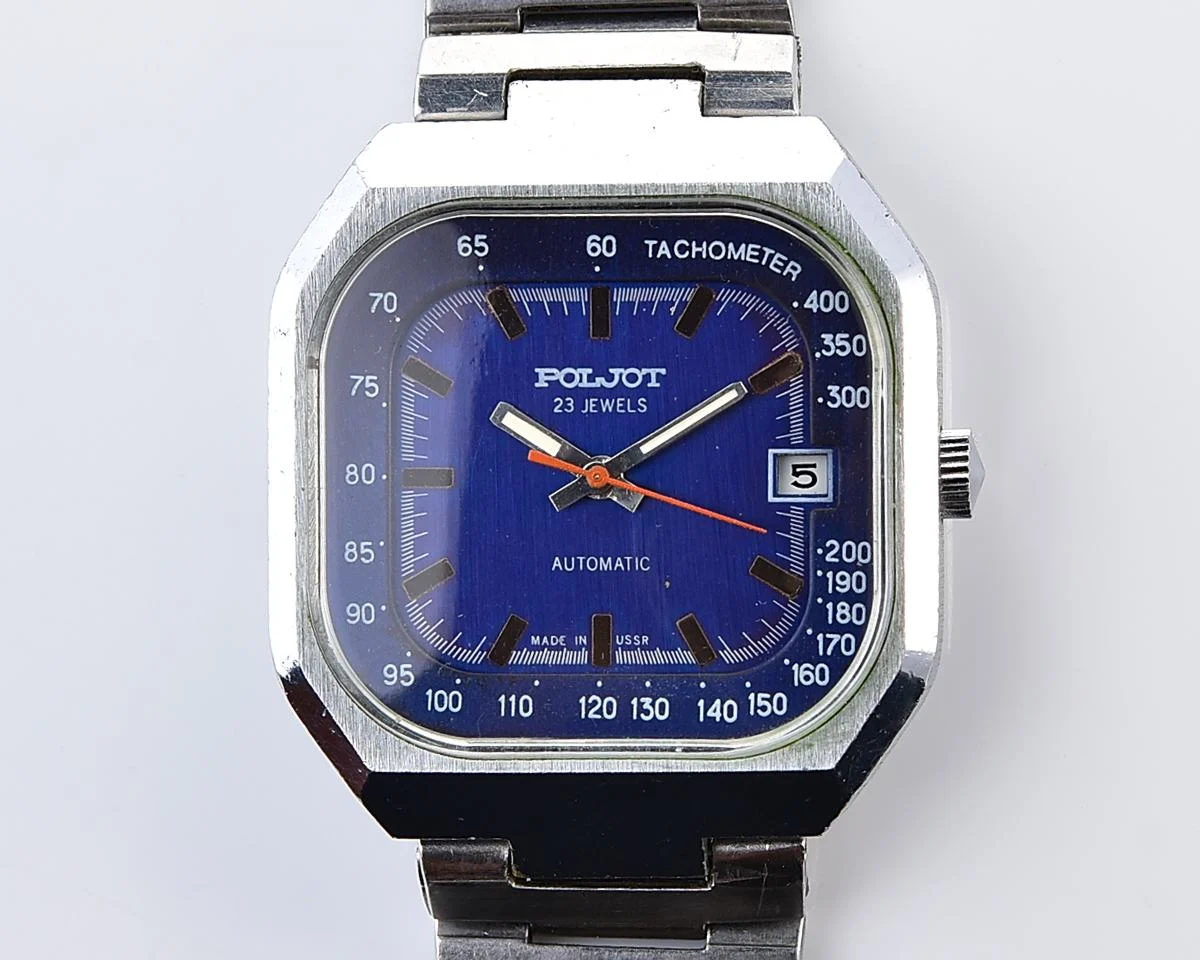 Excellent Poljot Tachometer vintage Soviet watch with automatic mechanical movement