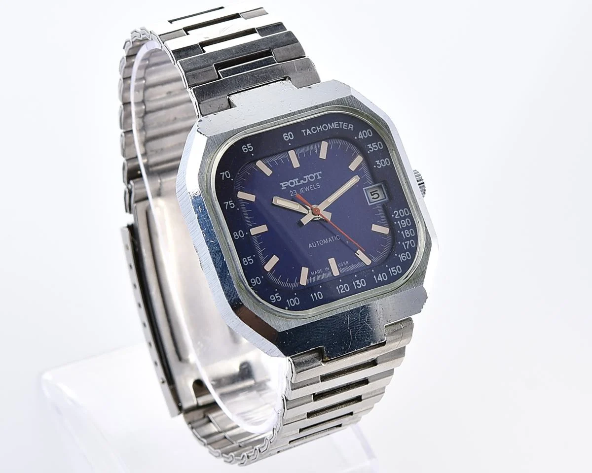 Excellent Poljot Tachometer vintage Soviet watch with automatic mechanical movement