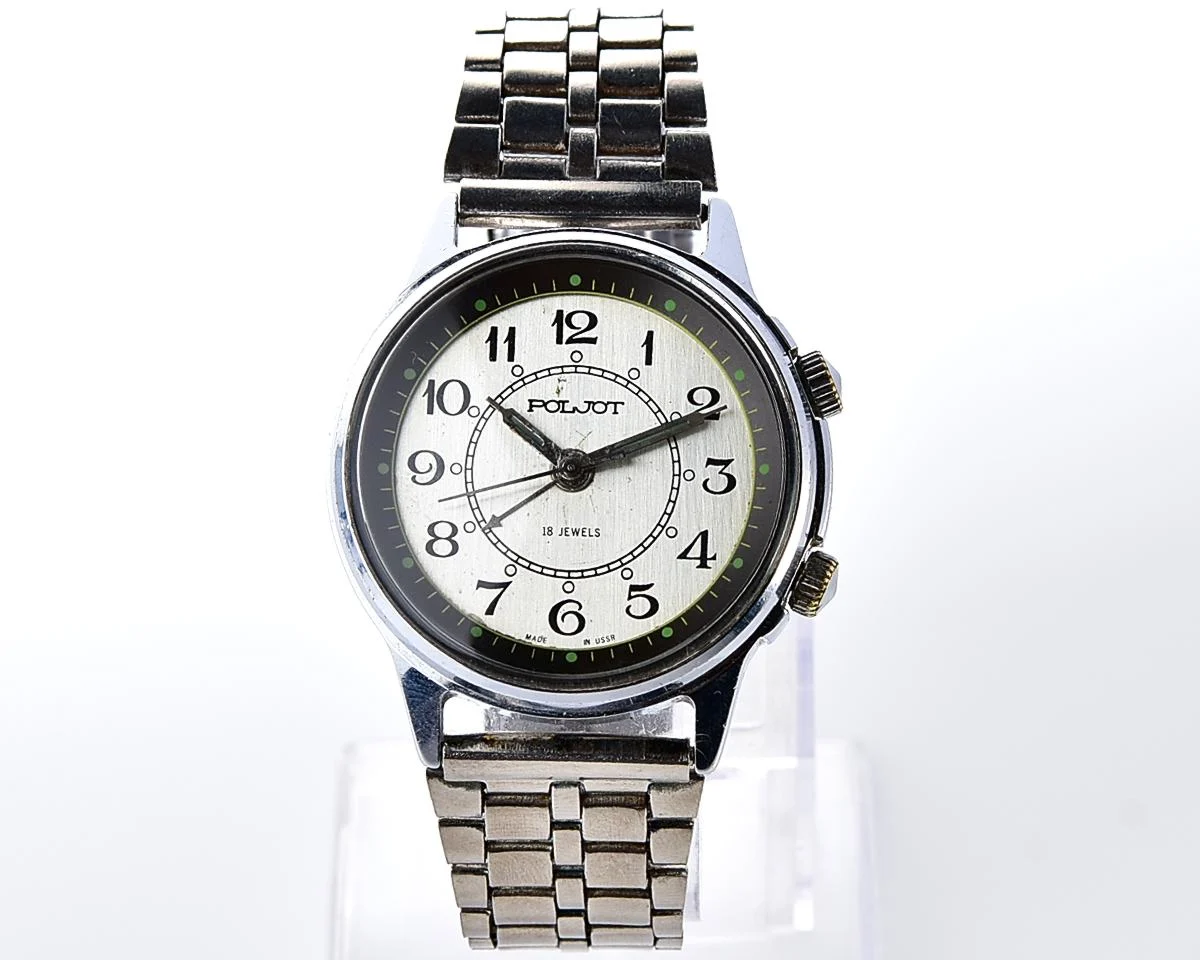 Soviet Poljot-cricket mechanical watch with alarm clock function