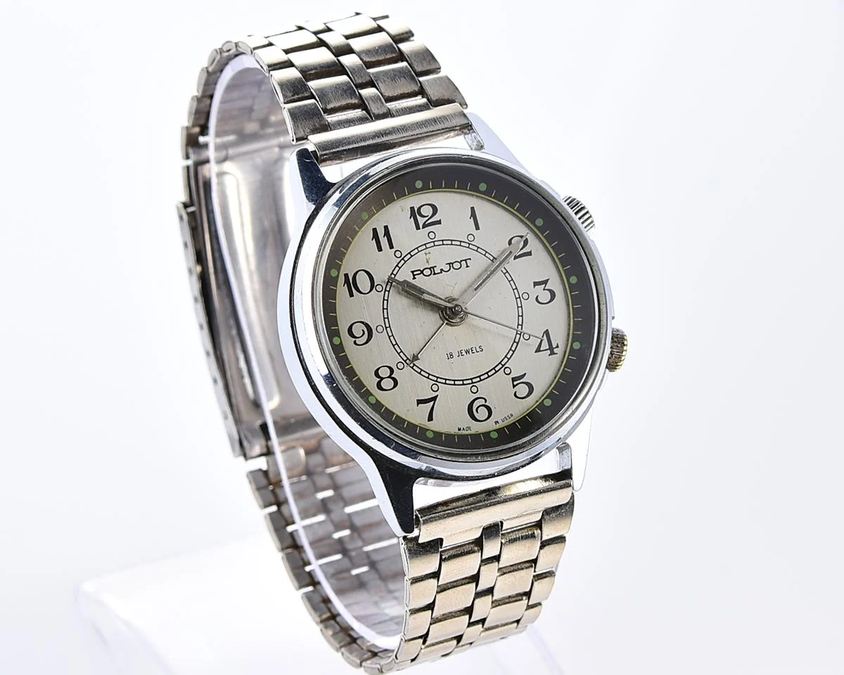 Soviet Poljot-cricket mechanical watch with alarm clock function