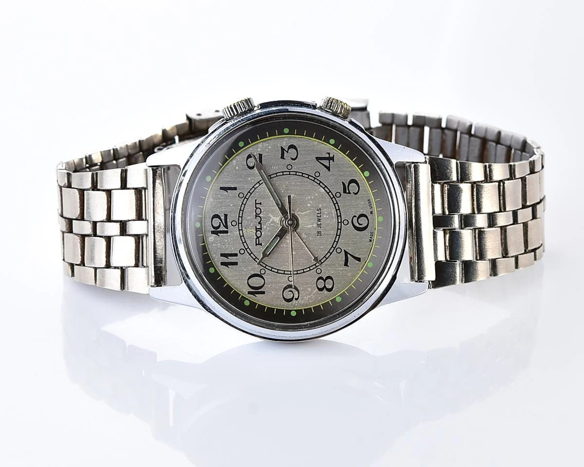 Soviet Poljot-cricket mechanical watch with alarm clock function