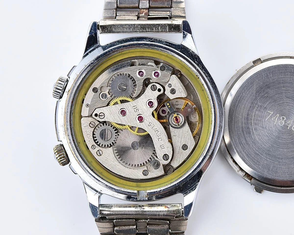 Soviet Poljot-cricket mechanical watch with alarm clock function