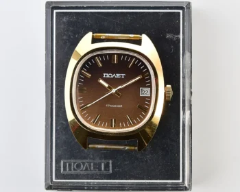 Soviet Poljot gold-plated mechanical wristwatch