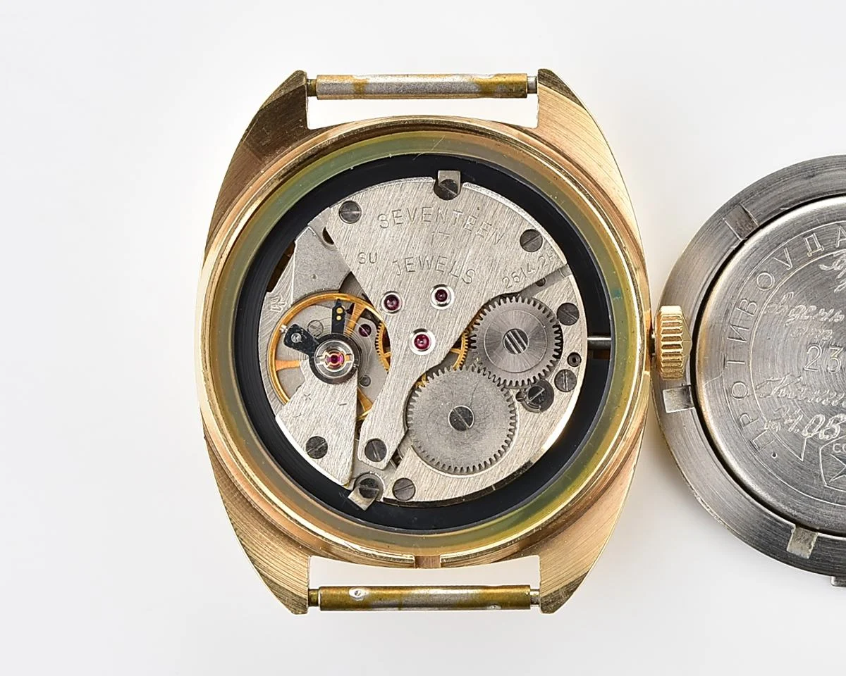 Soviet Poljot gold-plated mechanical wristwatch