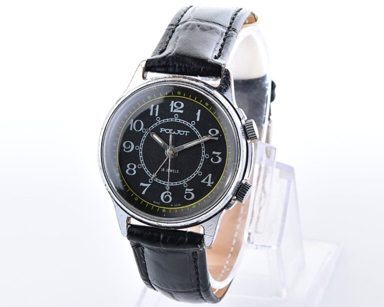 Soviet POLJOT-cricket mechanical watch with alarm clock function