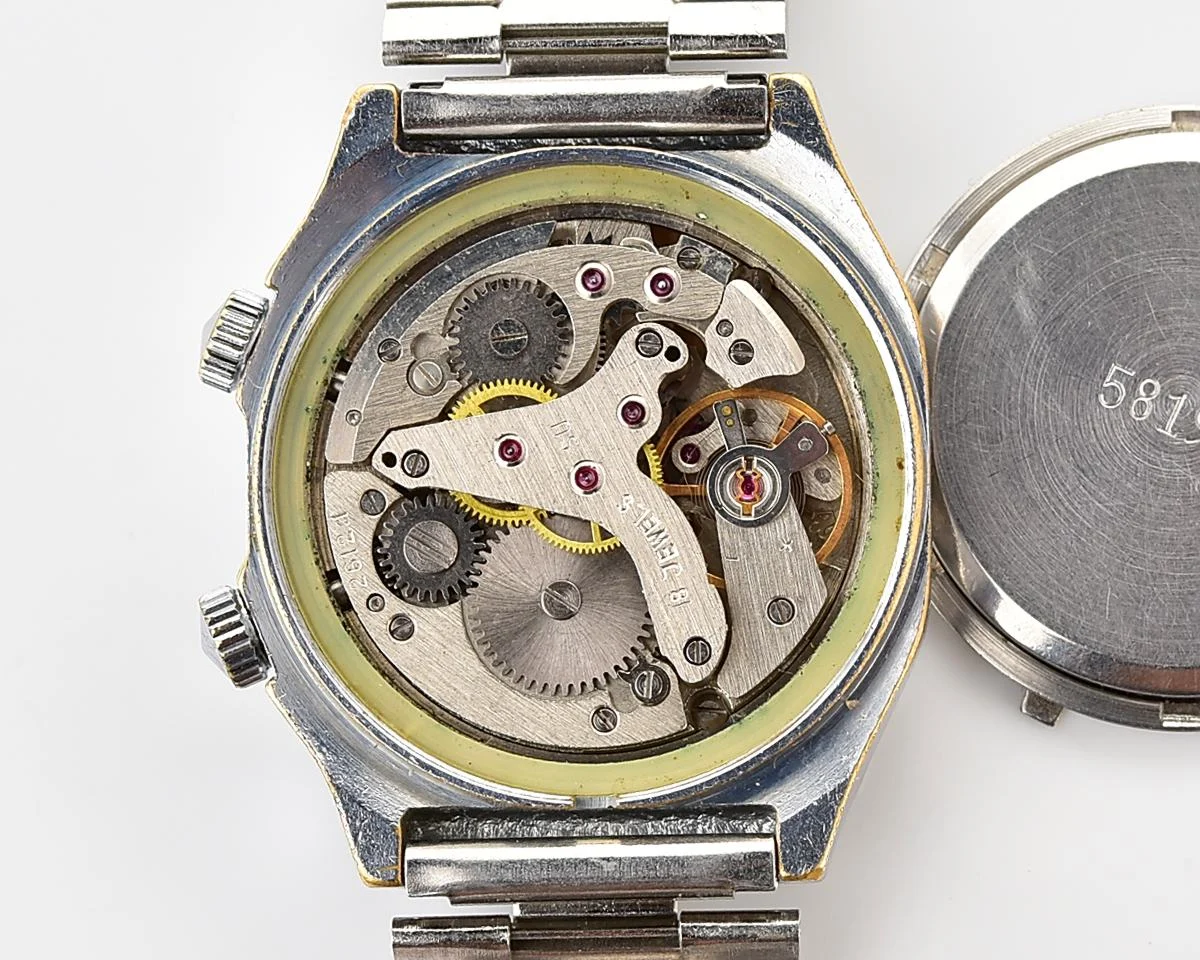Soviet Poljot-cricket mechanical watch with alarm clock function