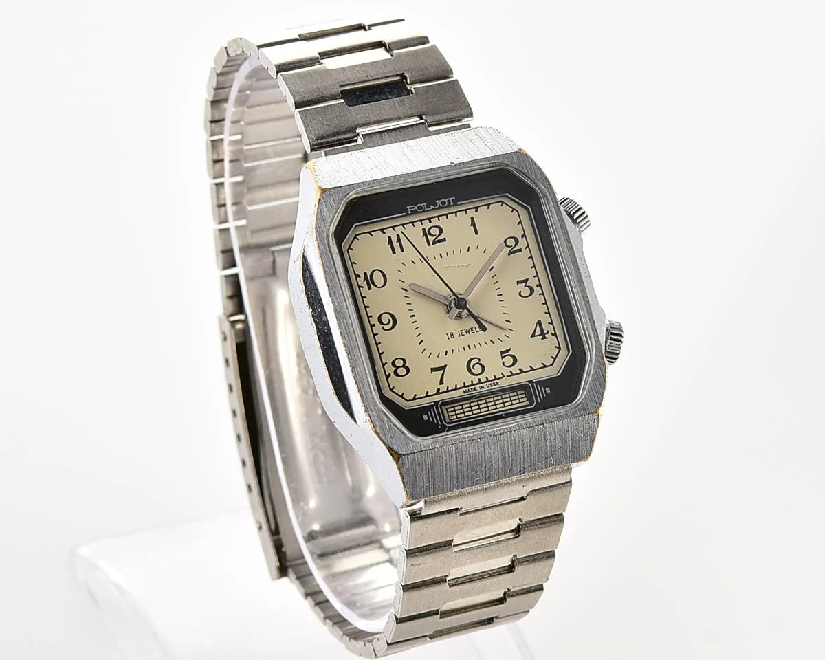 Soviet Poljot-cricket mechanical watch with alarm clock function