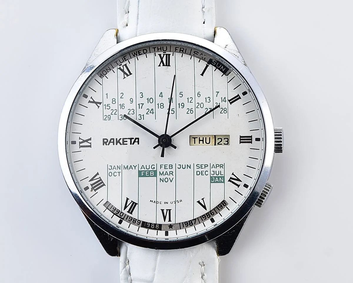 Soviet Raketa perpetual calendar watch