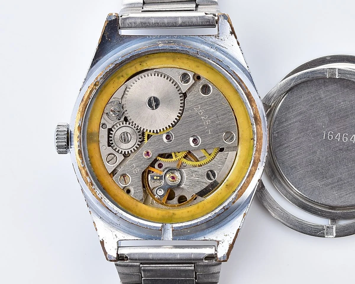 Raketa vintage mechanical wrist watch with double calendar