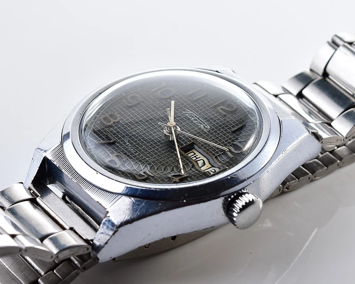 Raketa vintage mechanical wrist watch with double calendar