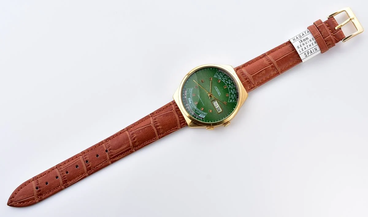 Soviet Raketa gold-plated perpetual calendar mechanical watch