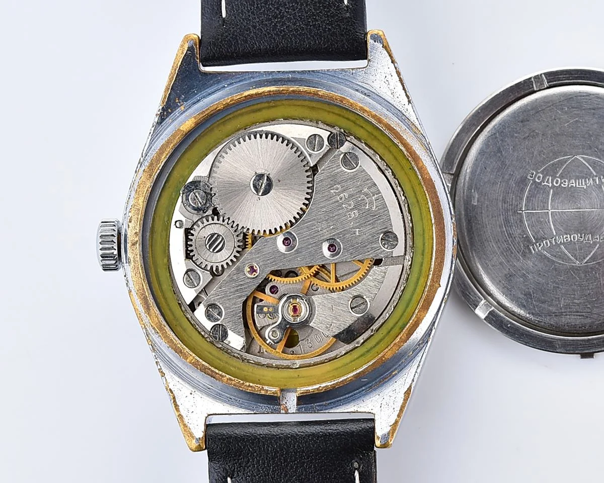 Raketa vintage mechanical wrist watch with double calendar