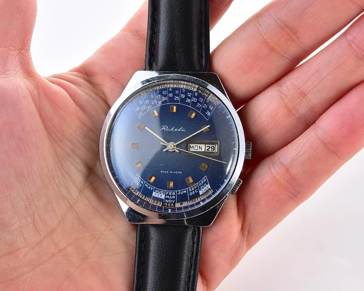 Soviet Raketa perpetual calendar watch