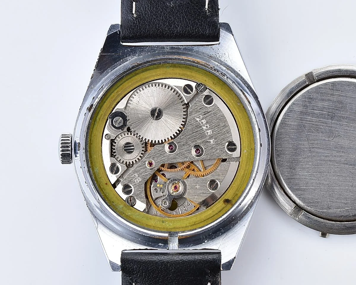 Raketa vintage mechanical wrist watch with double calendar